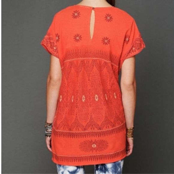 New Romantics FP Size Small Byzantine Dreams Tunic Top Coral Knitted Oversize - Picture 3 of 14